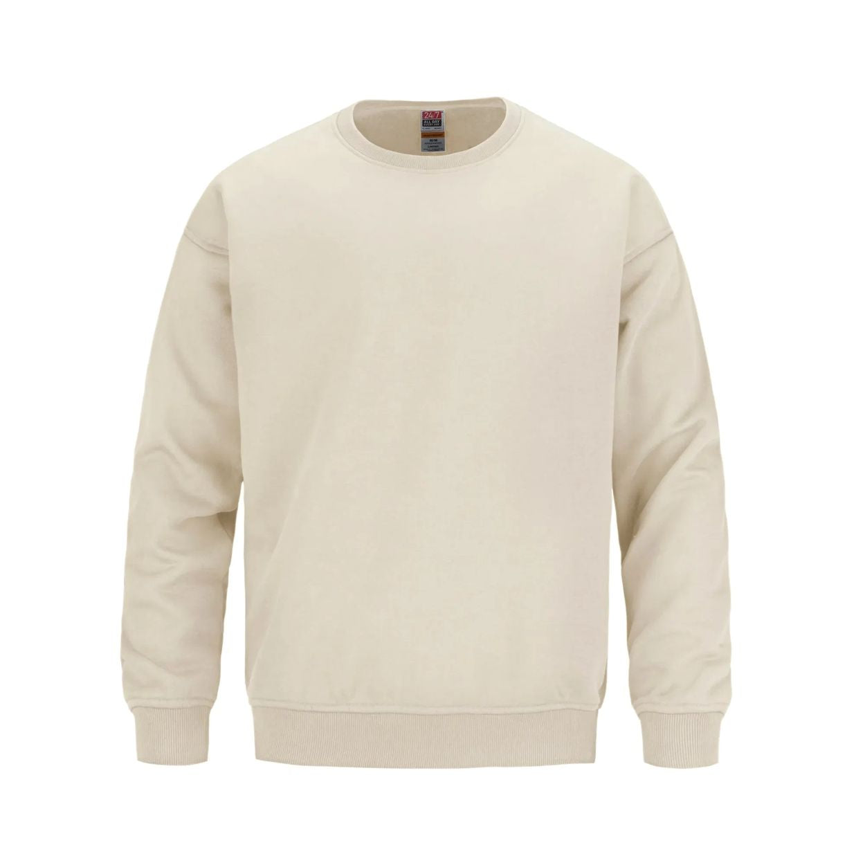 Ivory crewneck sweater on a white background