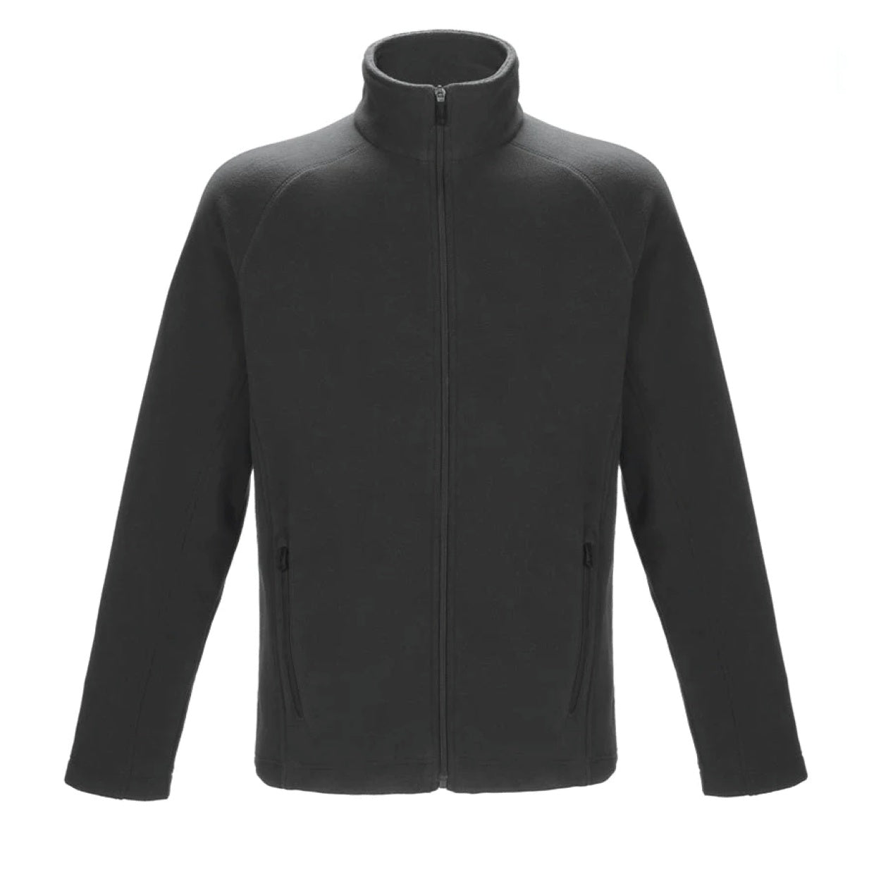 Dark charcoal polar jacket on a white background