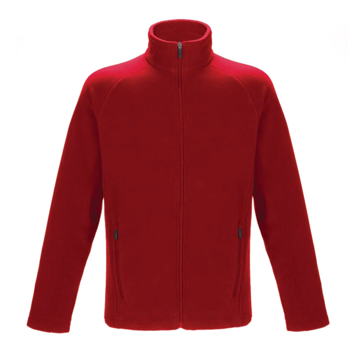 Red polar jacket on a white background