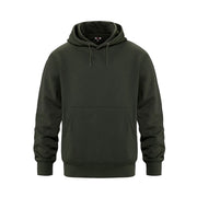 Moss green sweater on a white background