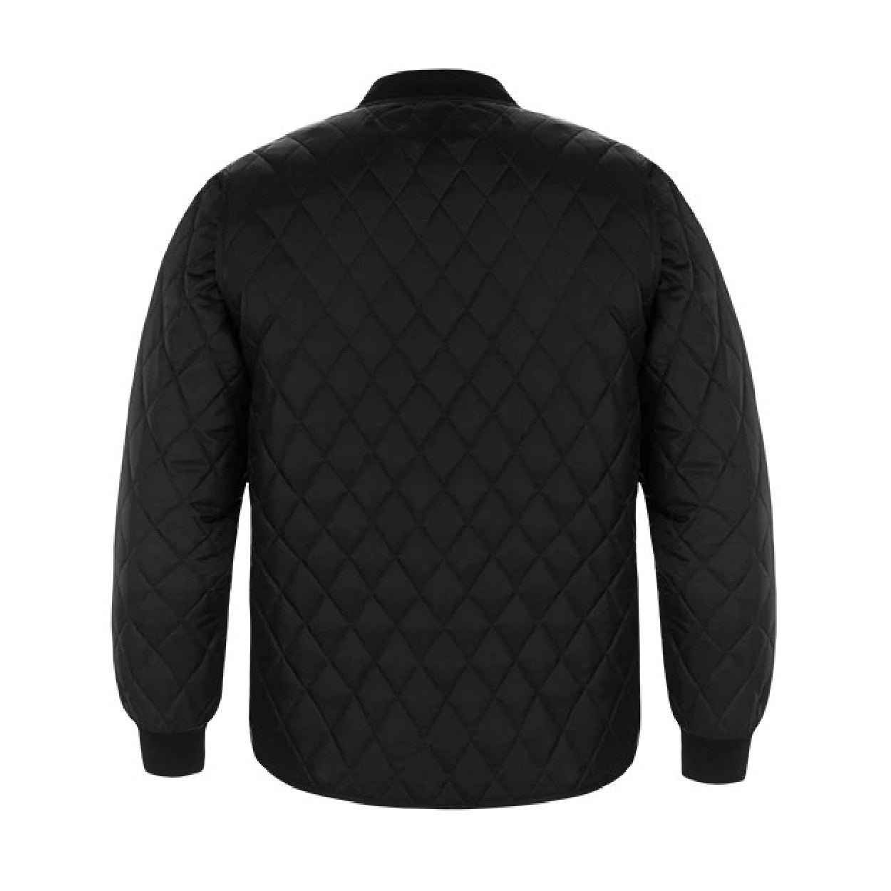 Black refrigeration jacket on a white background