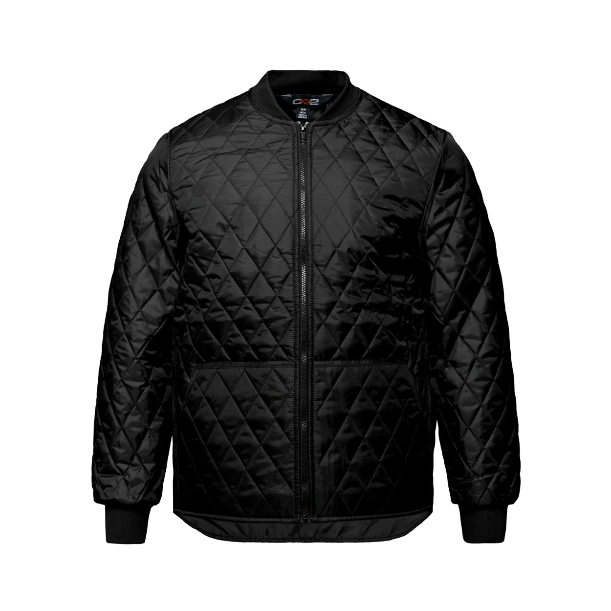 Black refrigeration jacket on a white background