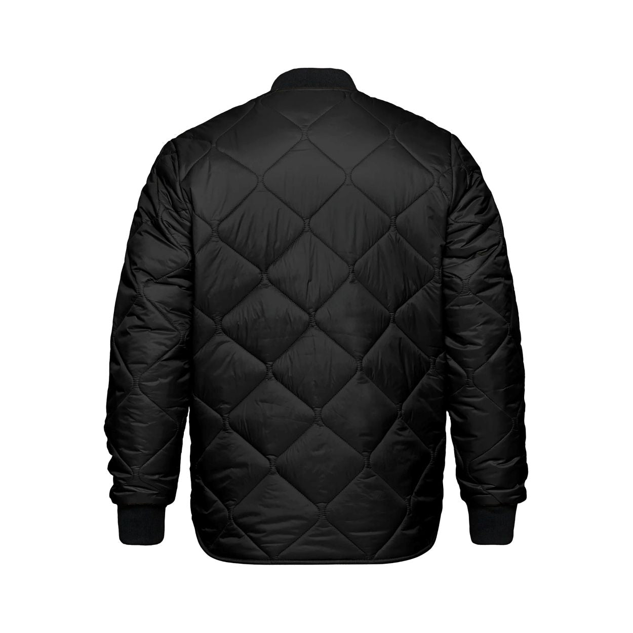 Black refrigeration jacket on a white background