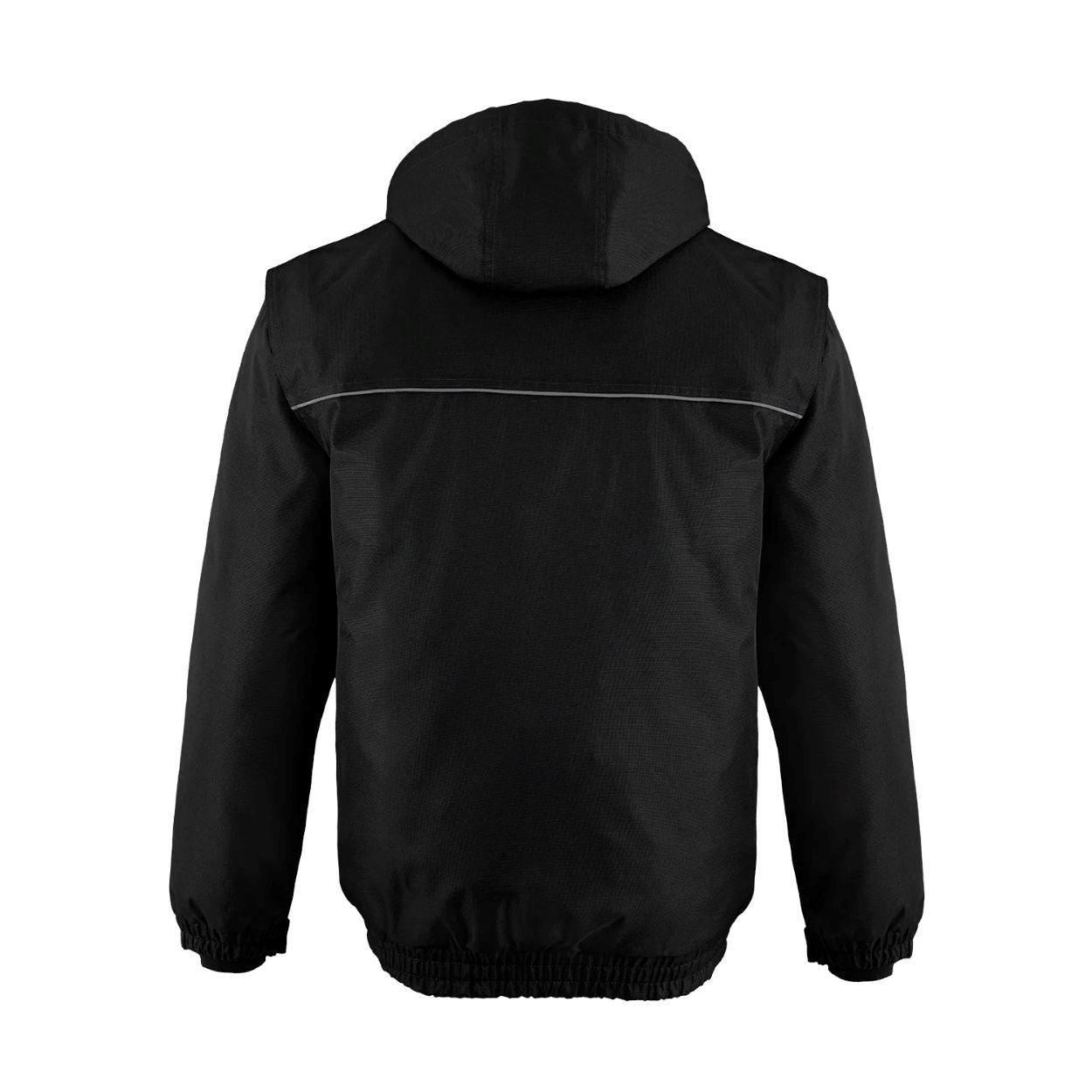 Black hybrid coat on a white background