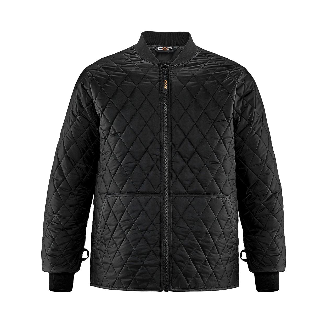 Black hybrid coat on a white background