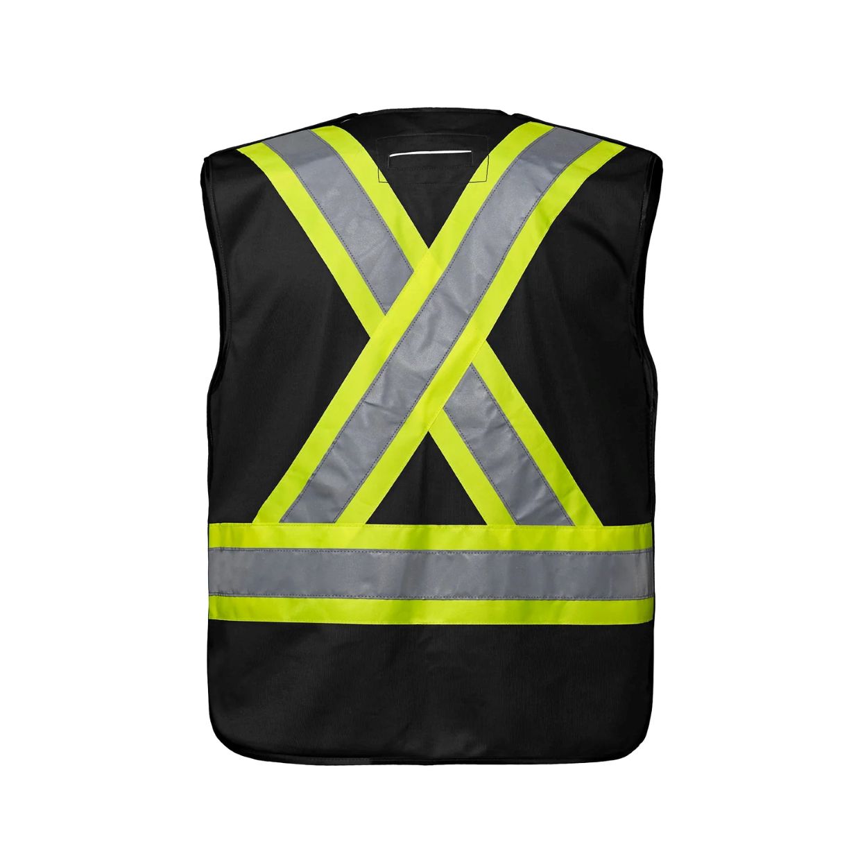 Hi-vis black vest on a white background