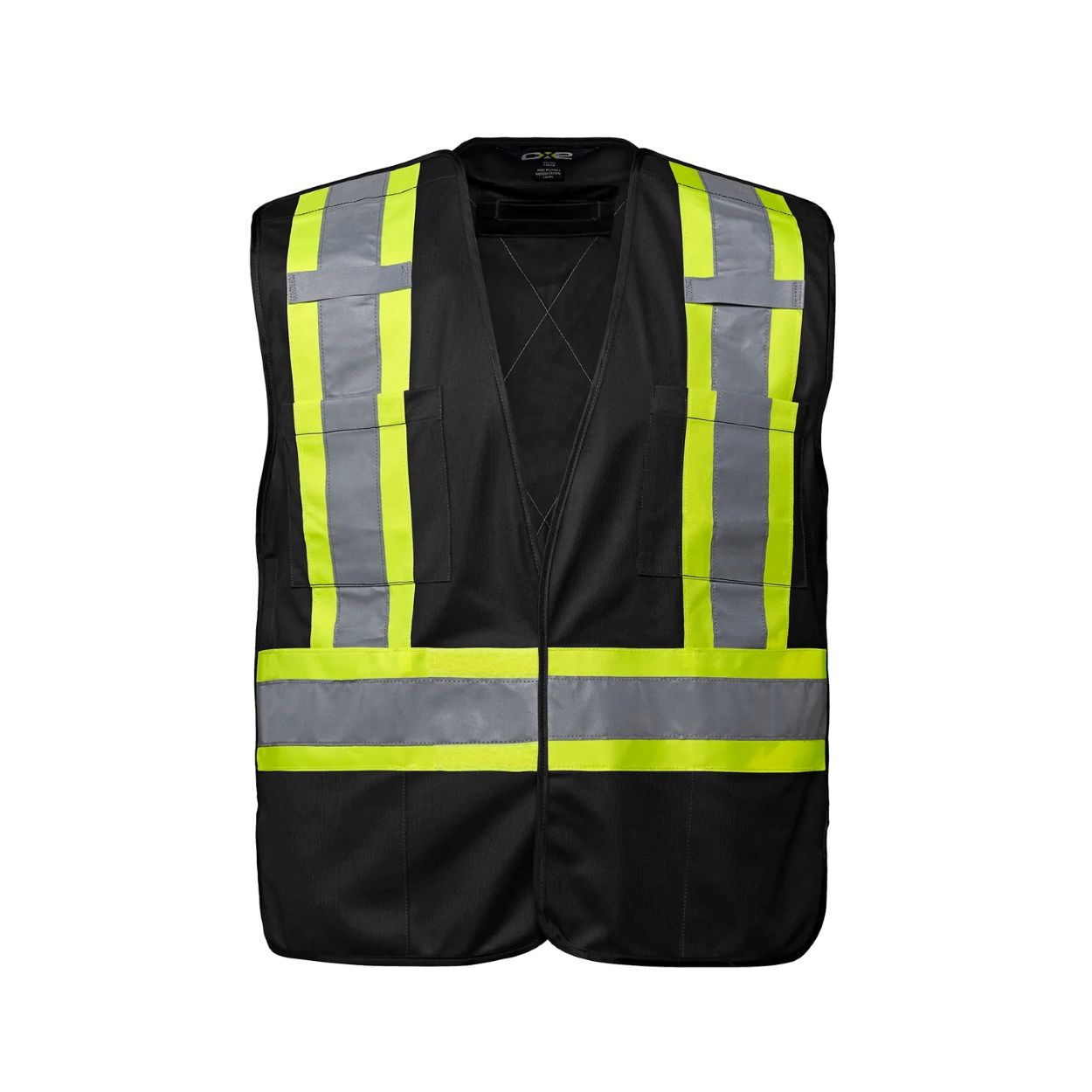 Hi-vis black vest on a white background