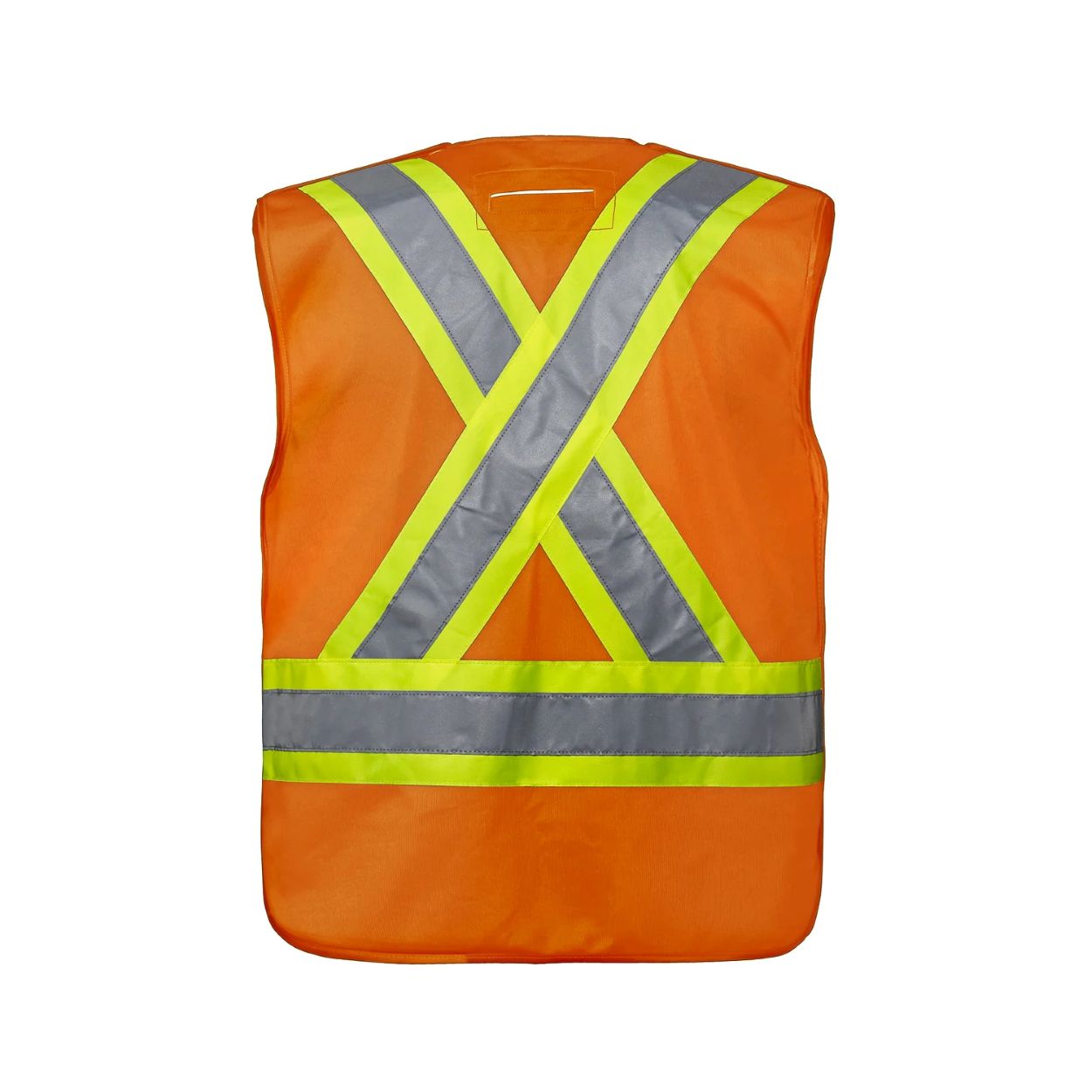 Hi-vis orange vest on a white background