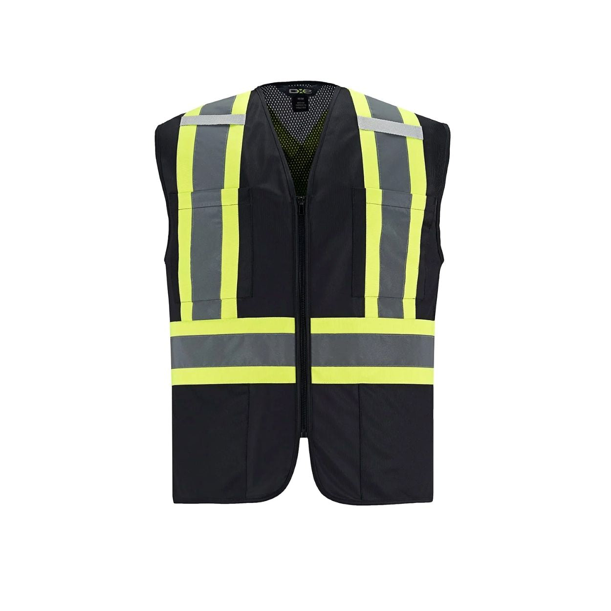 Hi-vis black vest on a white background