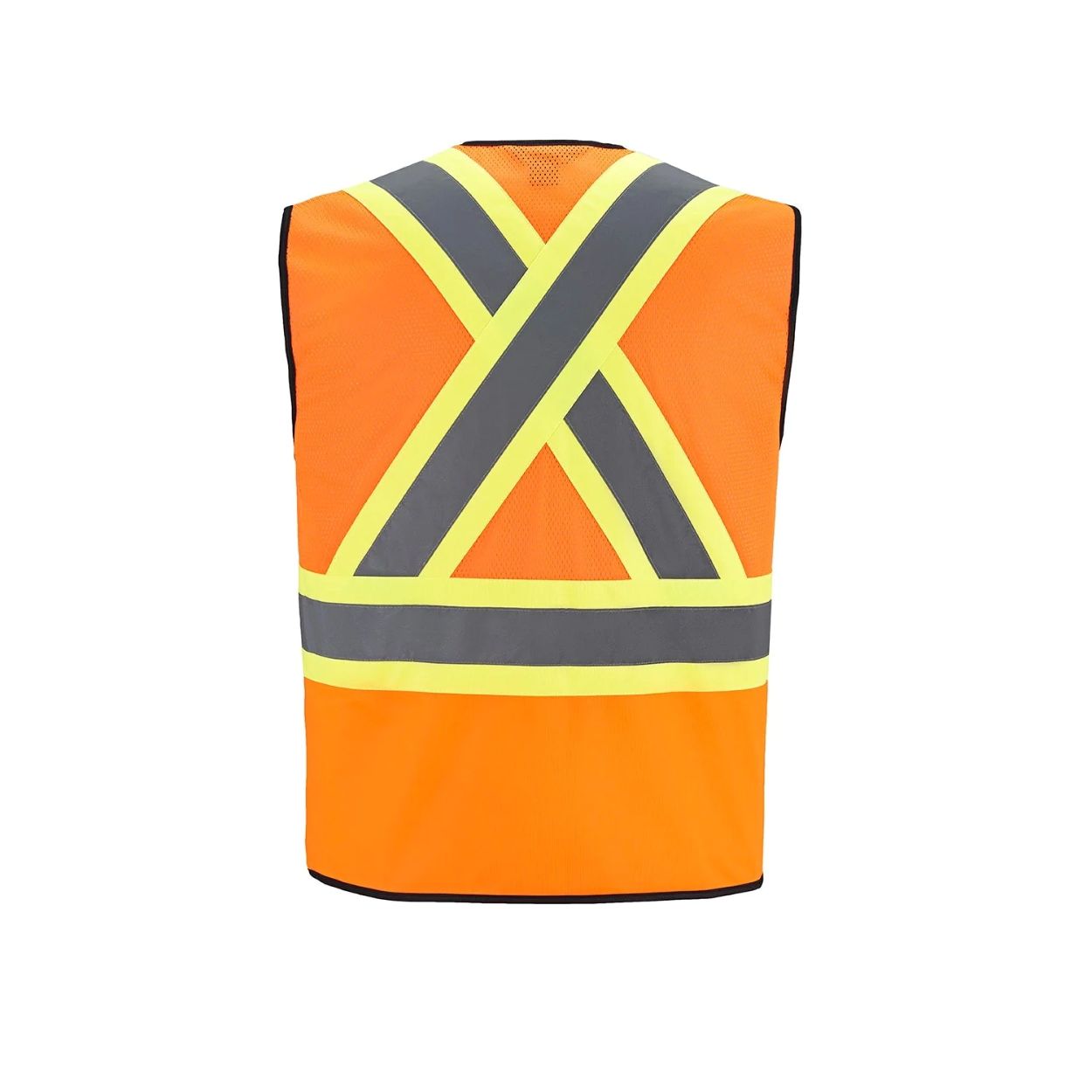 Hi-vis orange vest on a white background