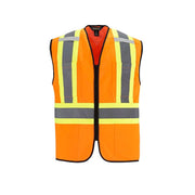Hi-vis orange vest on a white background