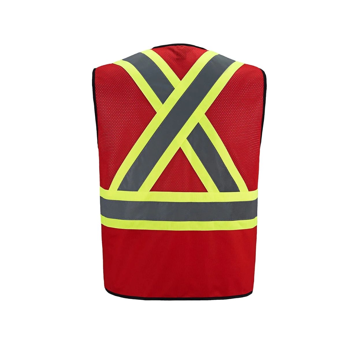 Hi-vis red vest on a white background