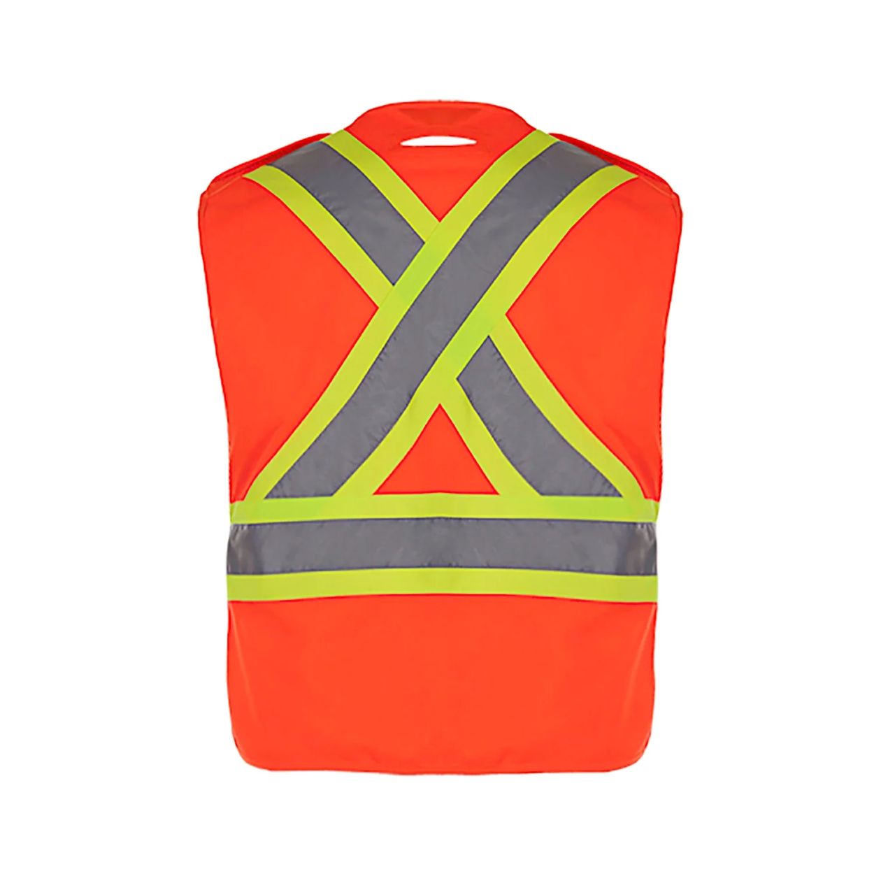 Hi-vis orange vest on a white background
