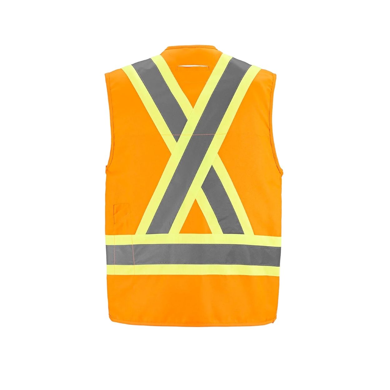 Hi-vis orange vest on a white background