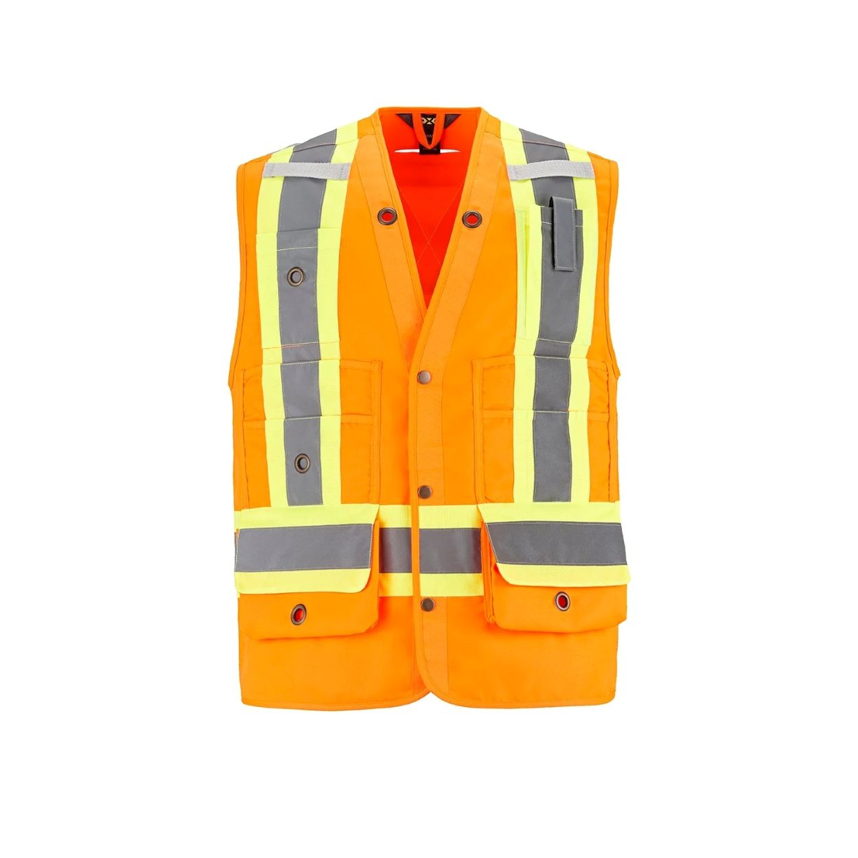 Hi-vis orange vest on a white background