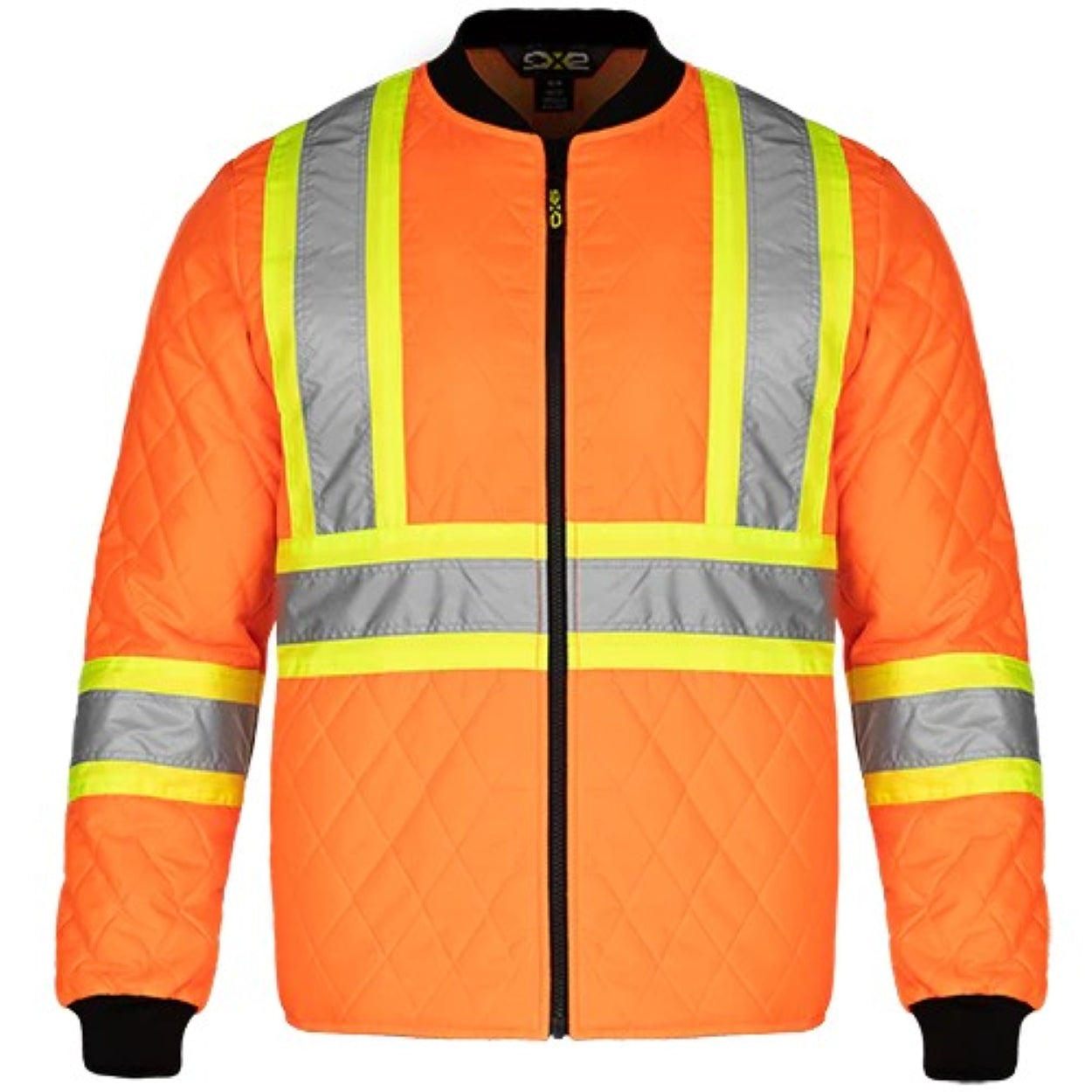 Hi-vis orange refrigeration jacket on a white background