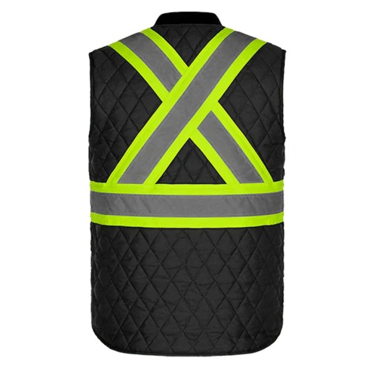 Hi-vis black vest on a white background