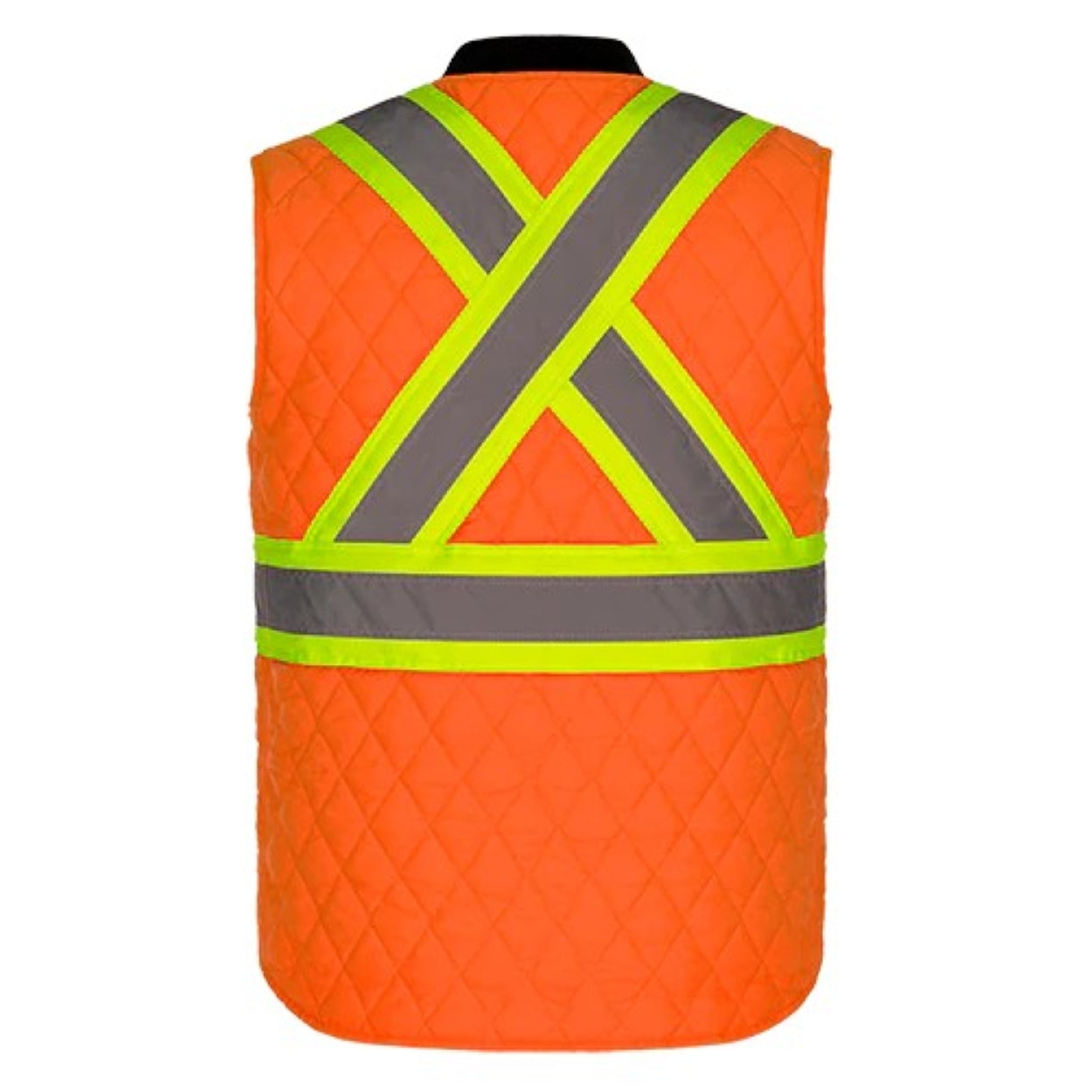Hi-vis orange vest on a white background