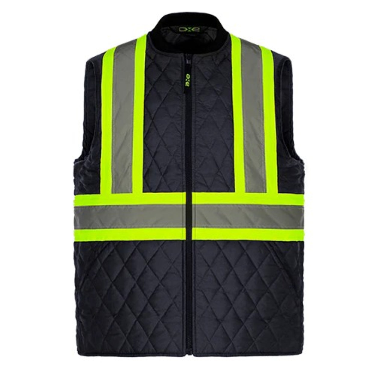 Hi-vis navy vest on a white background