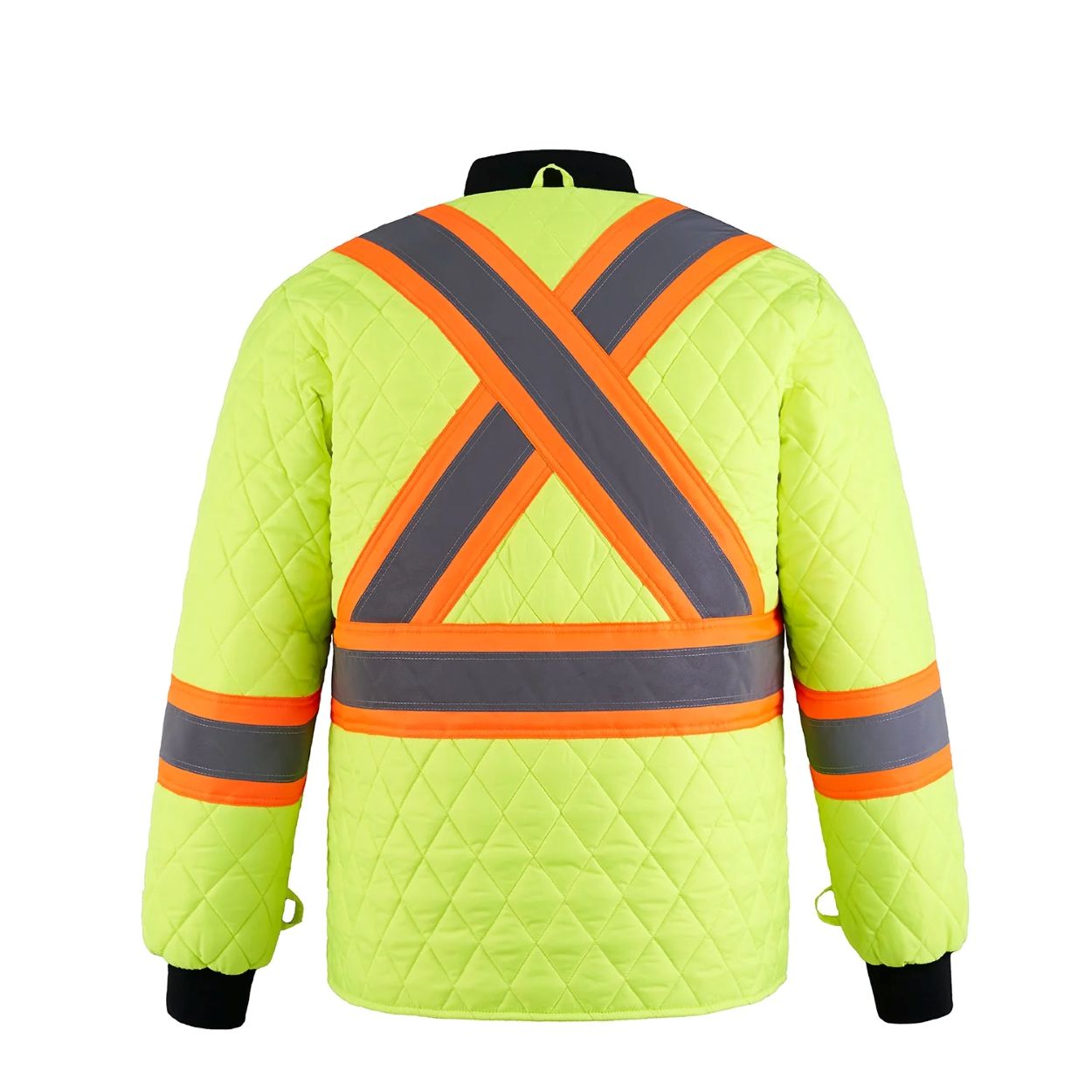 Hi-vis yellow hybrid coat on a white background