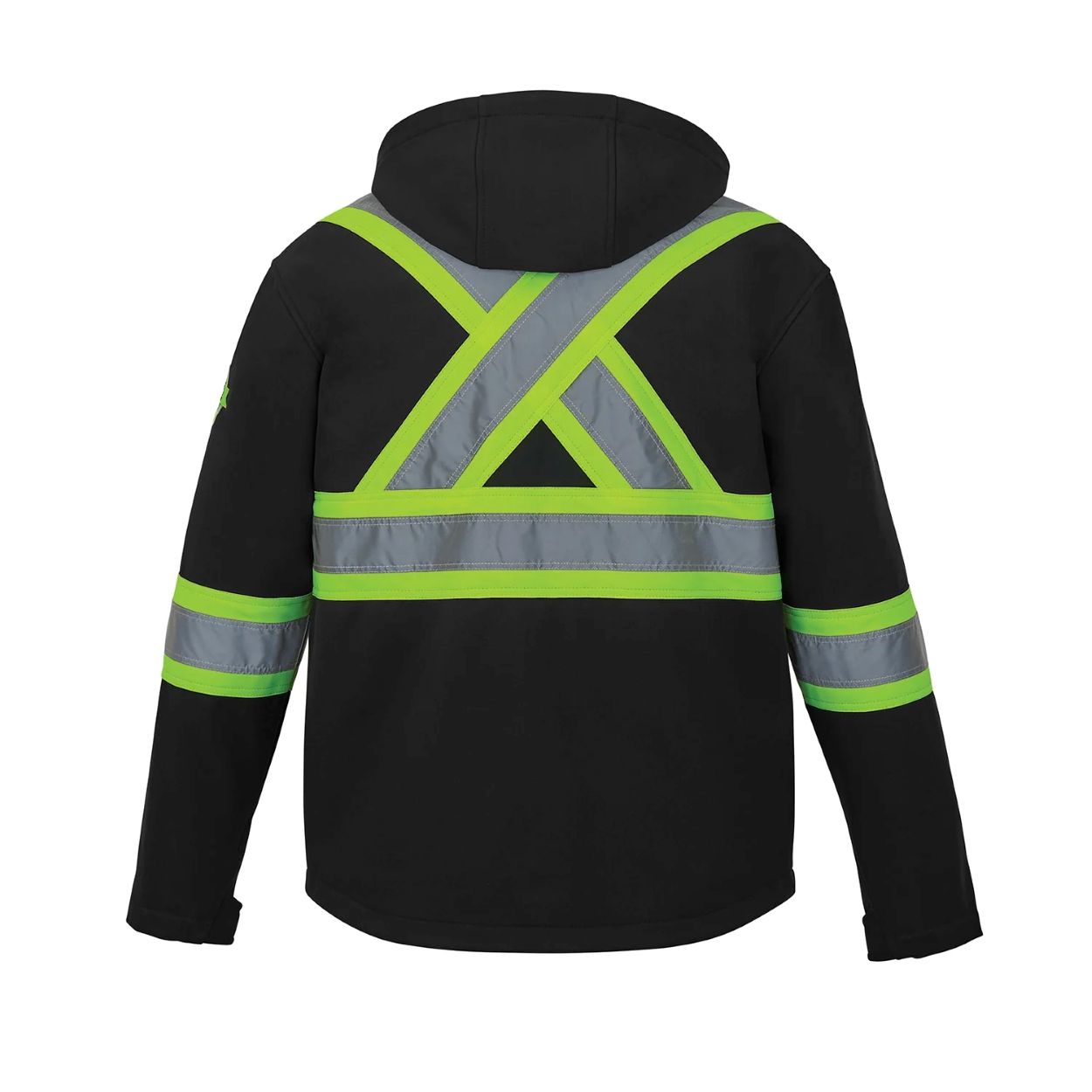 Hi-vis black refrigeration jacket on a white background