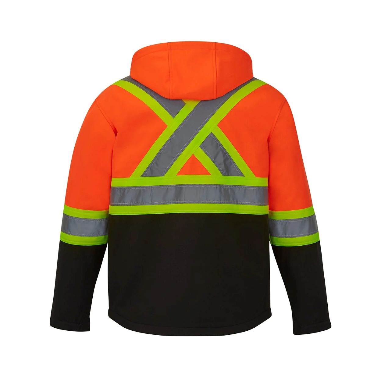 Hi-vis orange refrigeration jacket on a white background