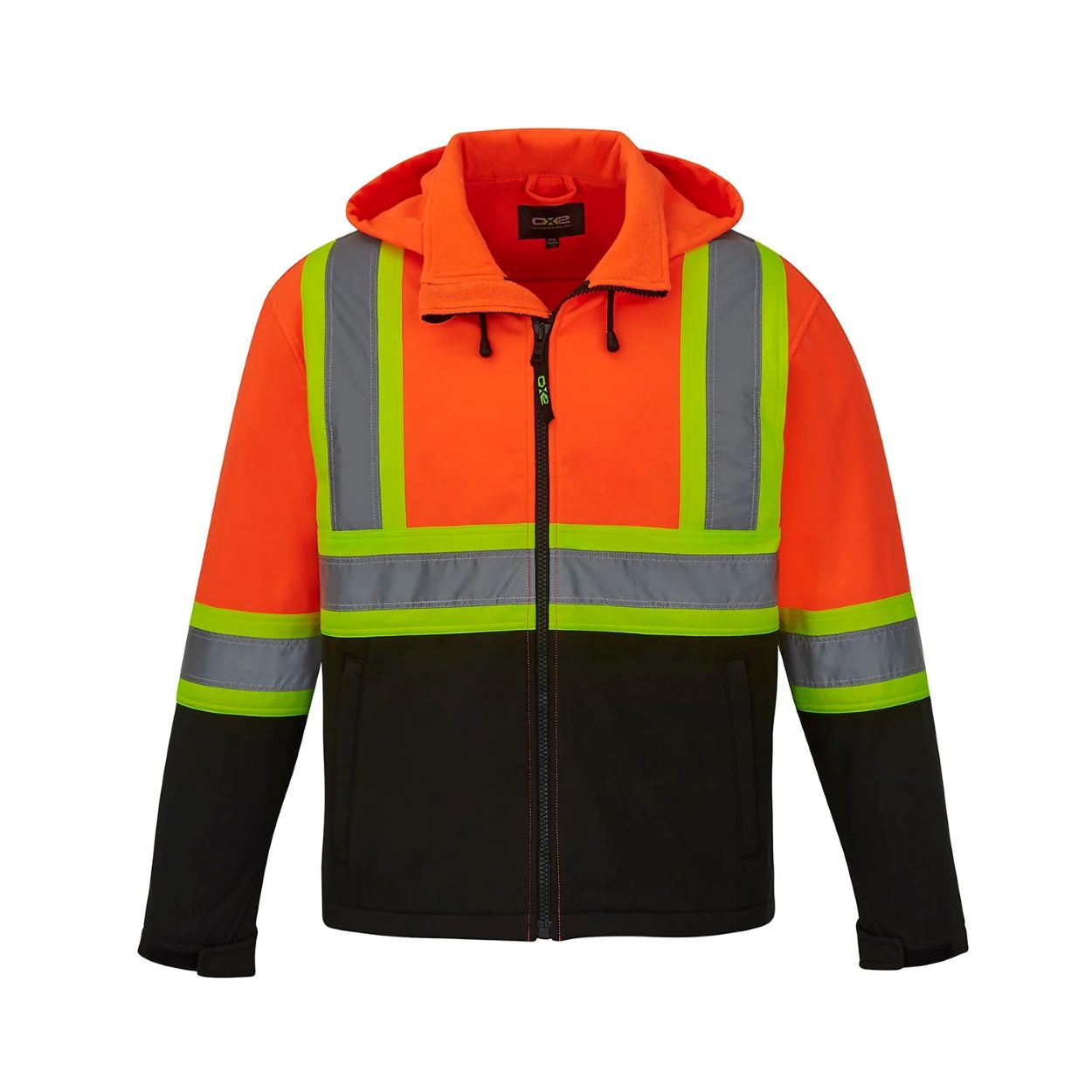Hi-vis orange refrigeration jacket on a white background