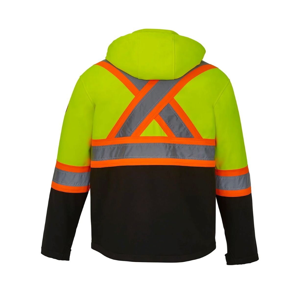 Hi-vis yellow refrigeration jacket on a white background