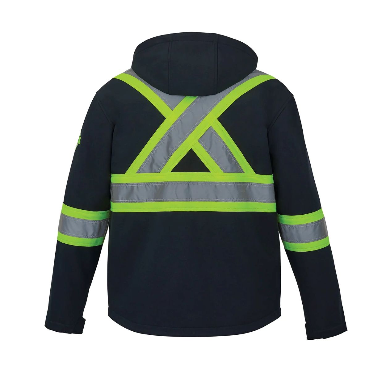 Hi-vis navy refrigeration jacket on a white background
