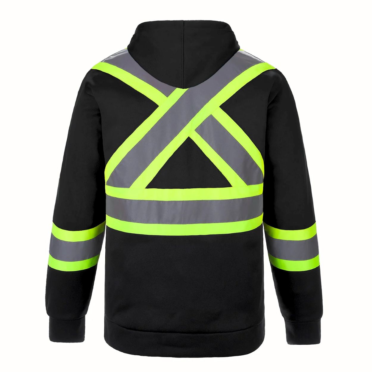 Hi-vis black sweater on a white background