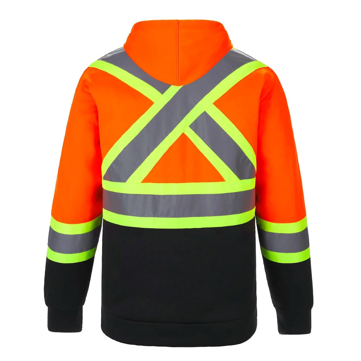 Hi-vis orange sweater on a white background