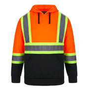 Hi-vis orange sweater on a white background