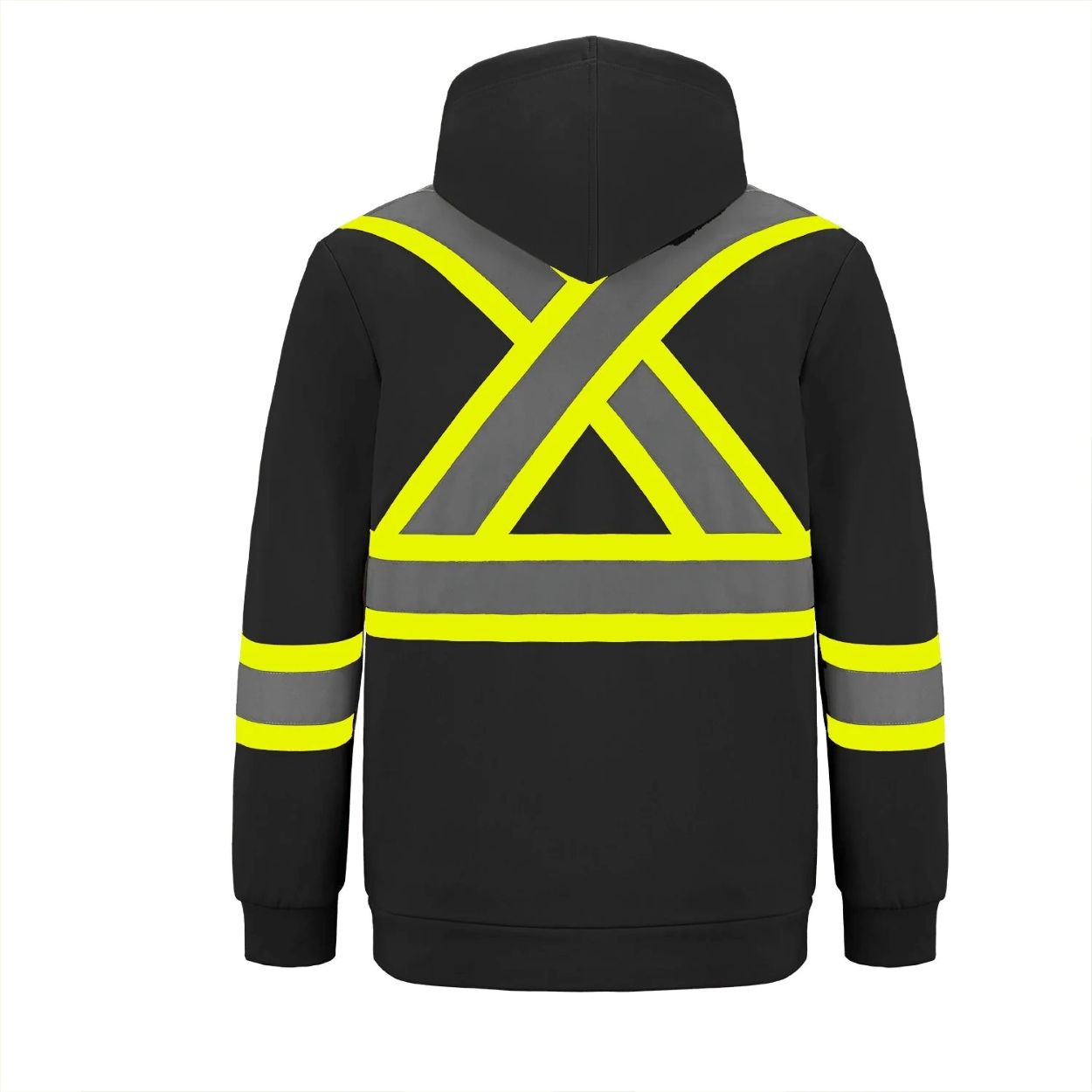Hi-vis black sweater on a white background