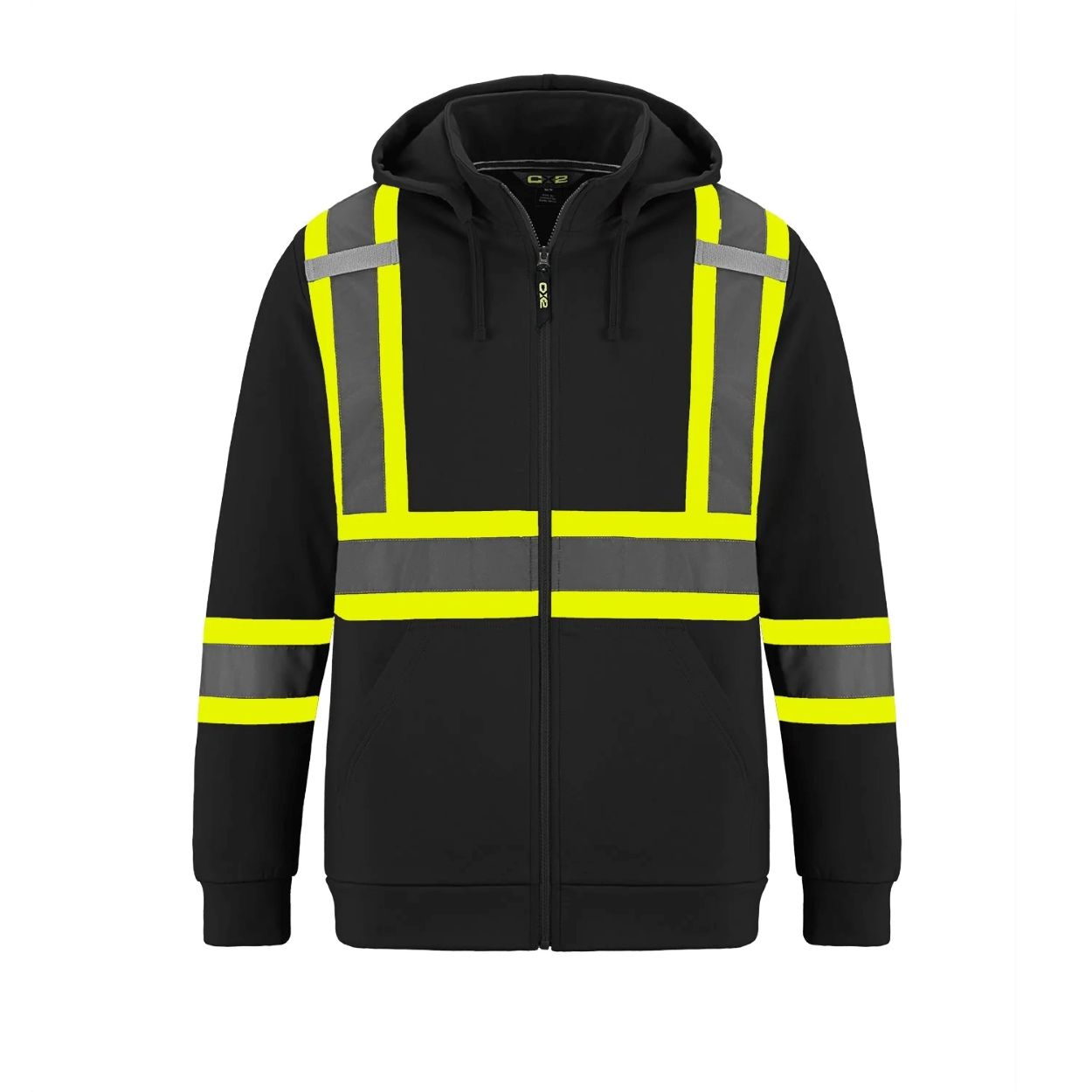 Hi-vis black sweater on a white background