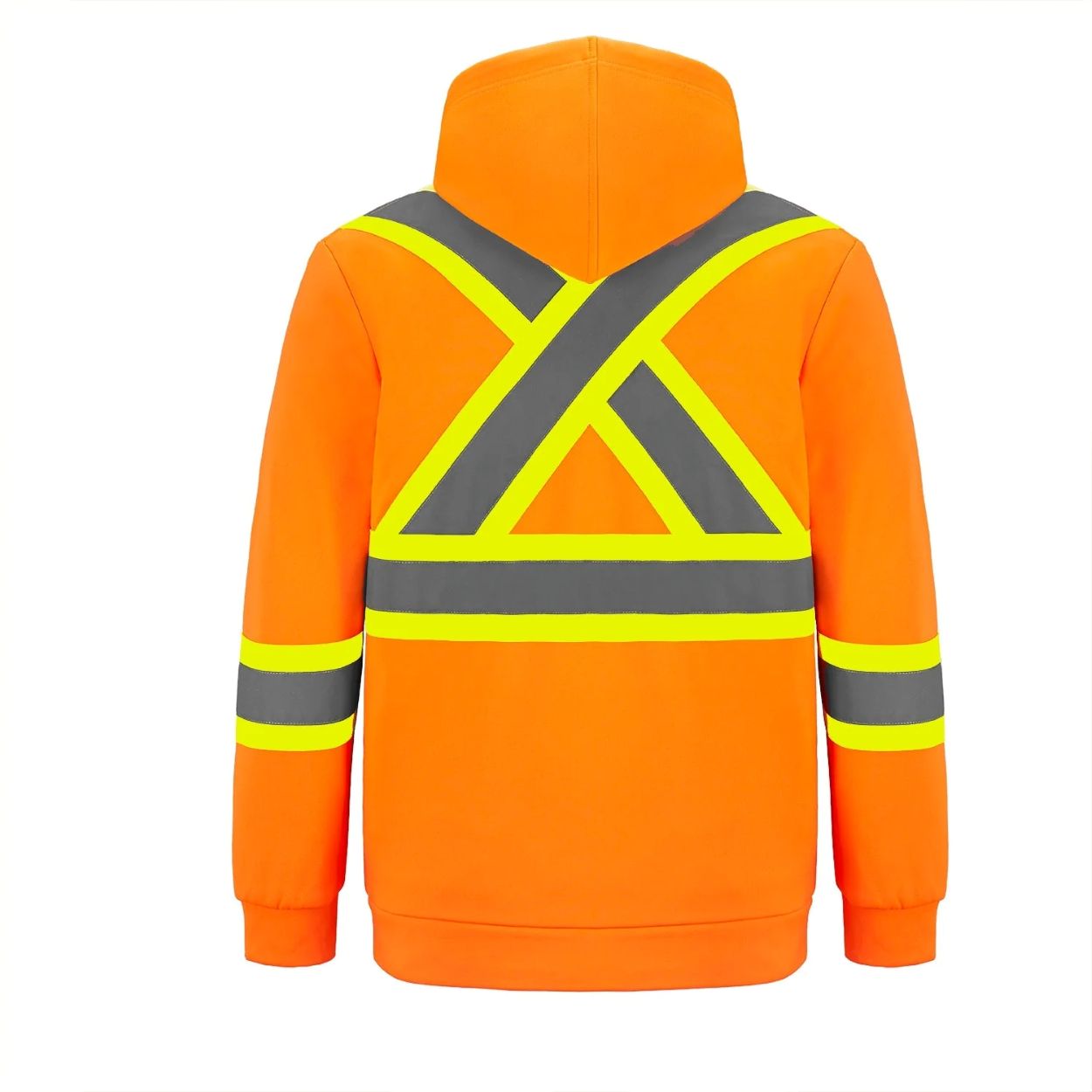 Hi-vis orange sweater on a white background