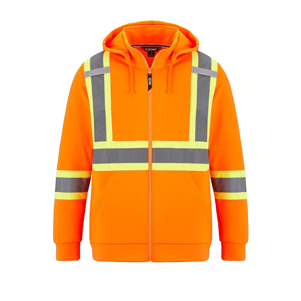 Hi-vis orange sweater on a white background