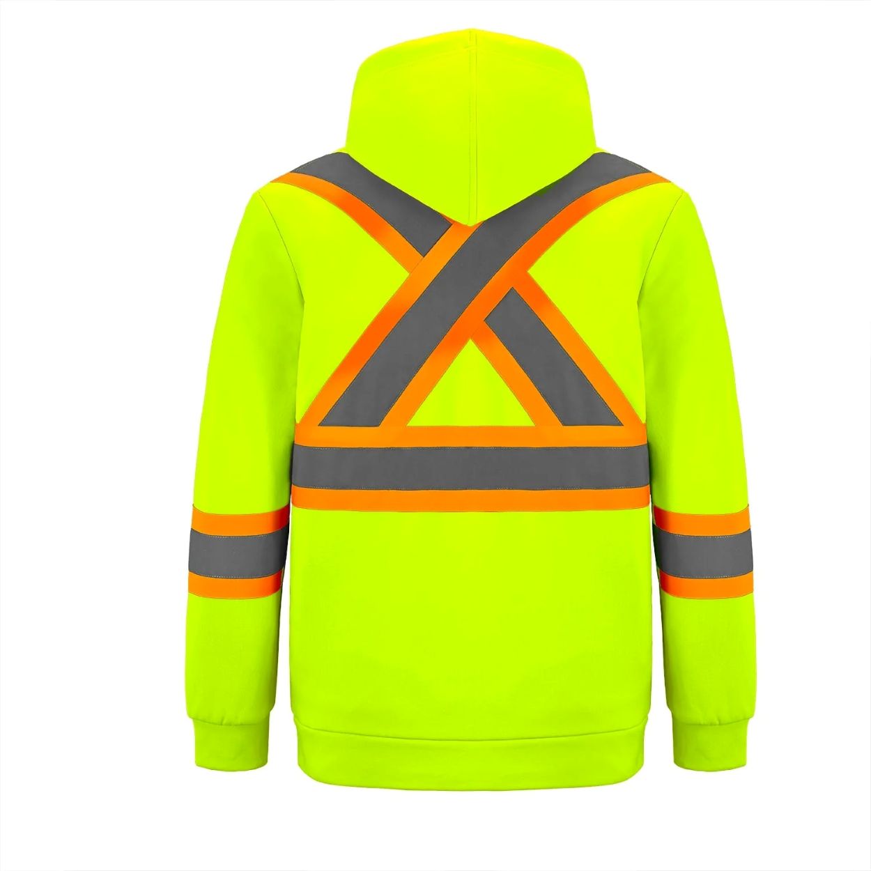 Hi-vis yellow sweater on a white background