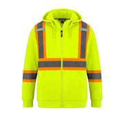 Hi-vis yellow sweater on a white background