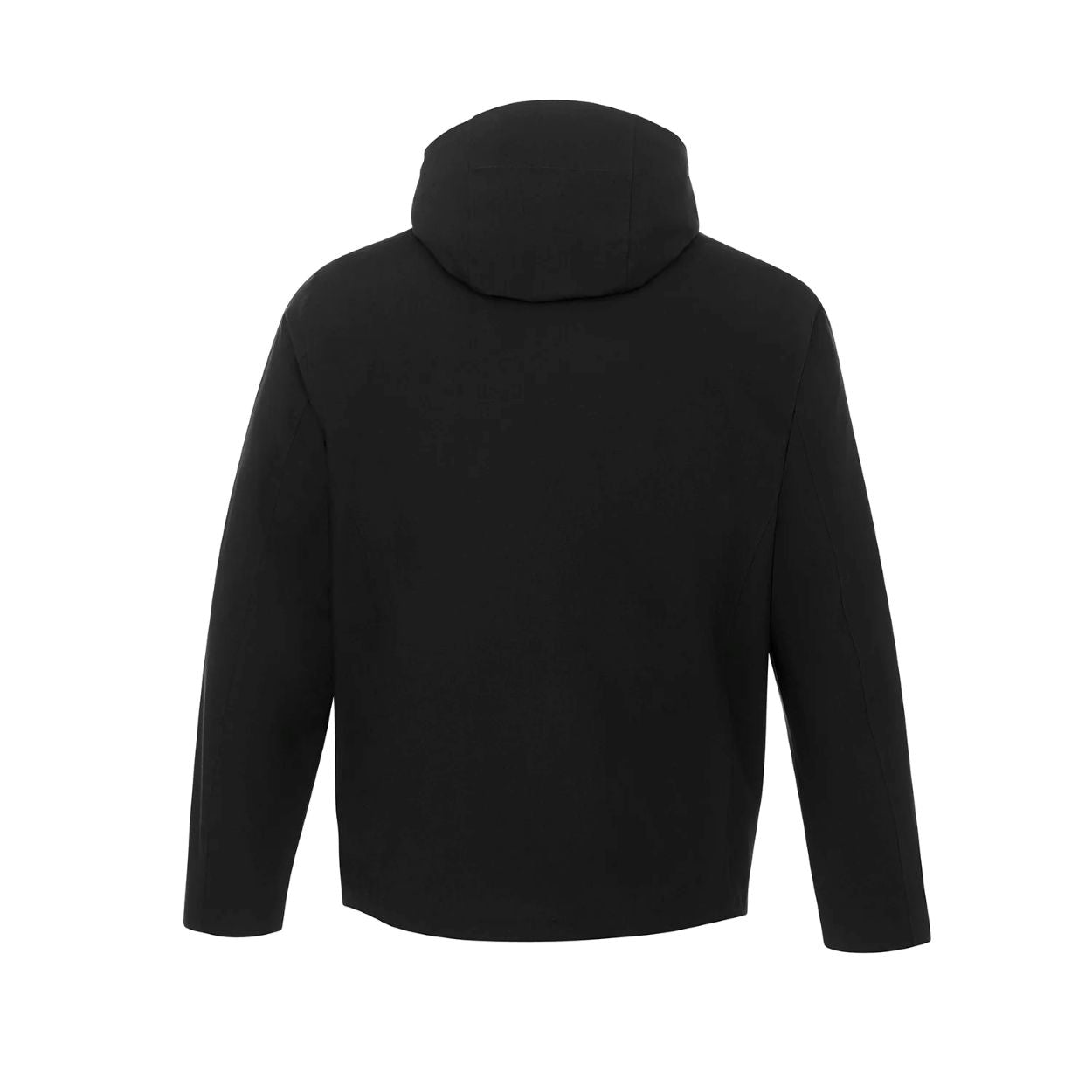 Black rain jacket on a white background