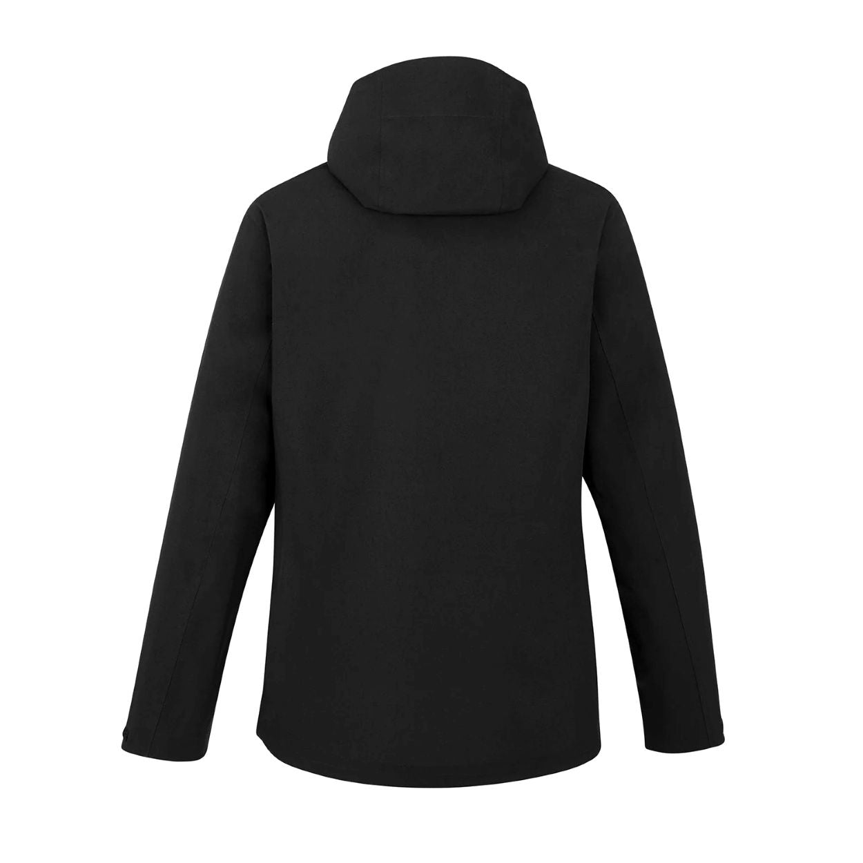 Black rain jacket on a white background