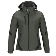 Gunmetal/black softshell jacket on a white background