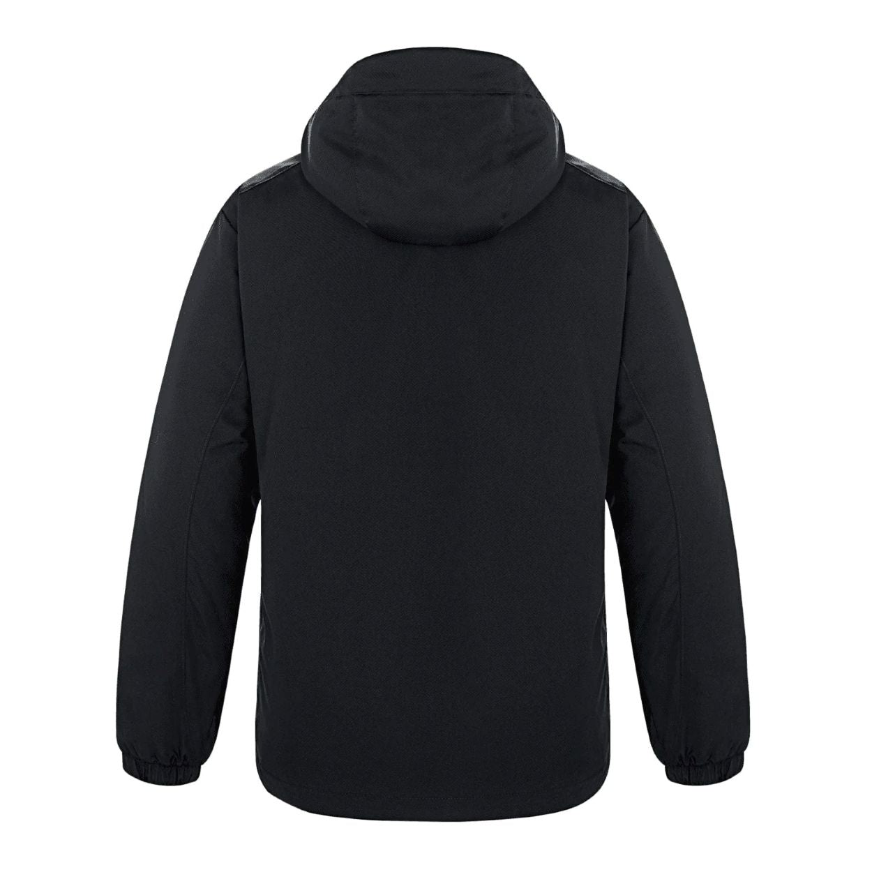 Black softshell jacket on a white background