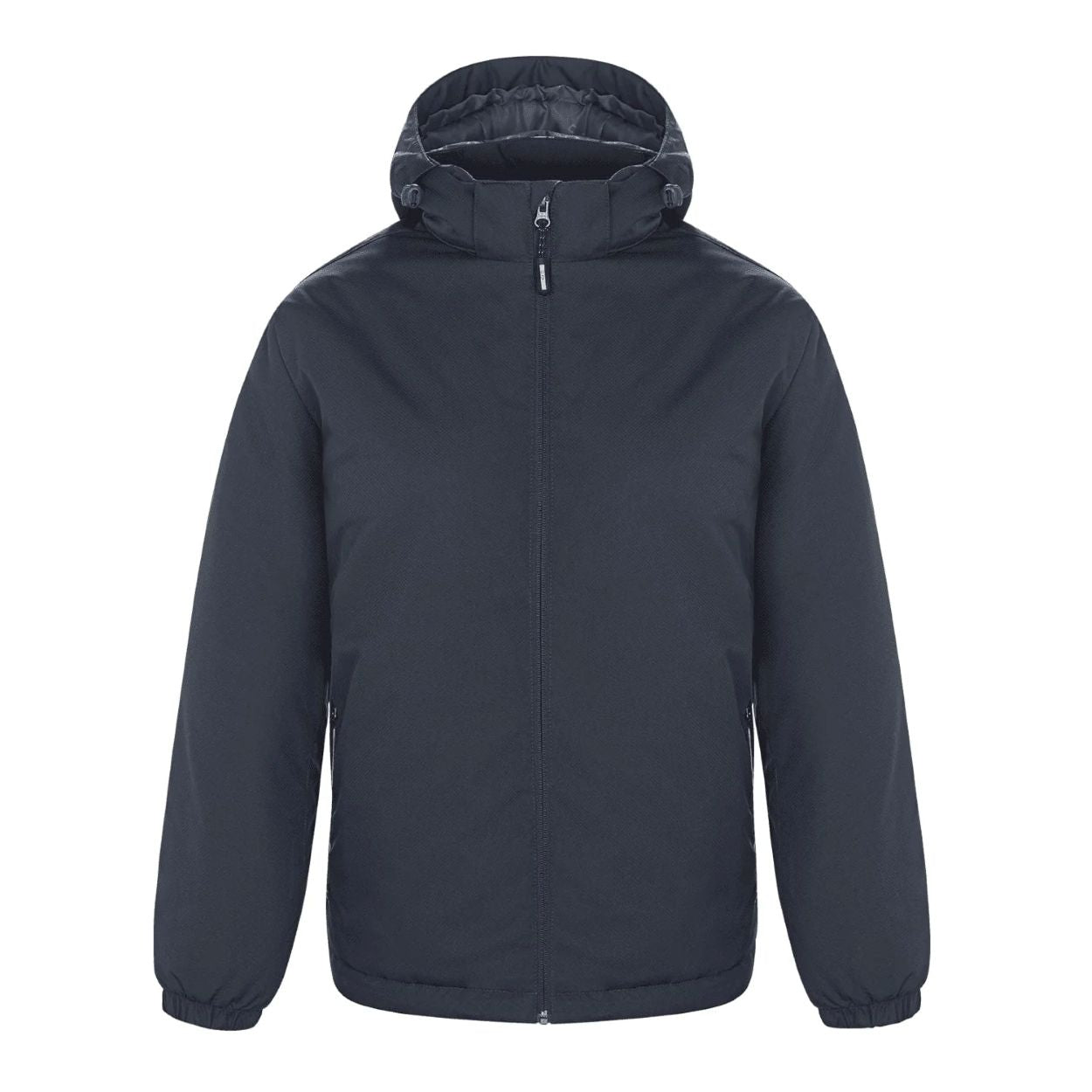 Navy softshell jacket on a white background