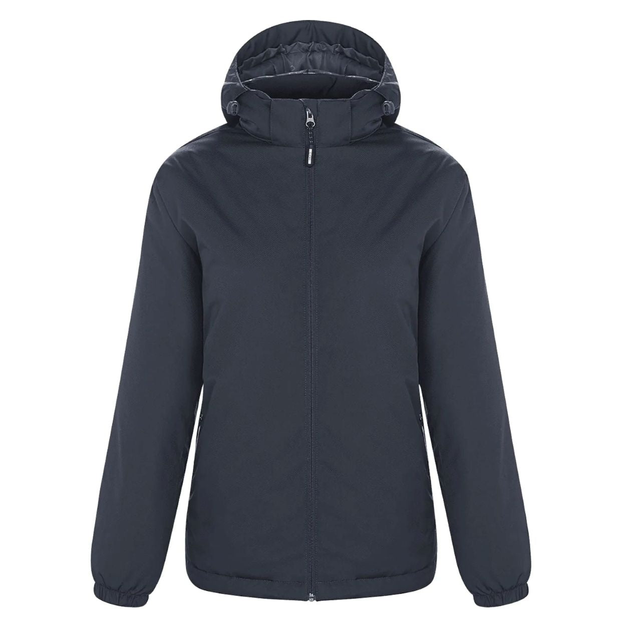 Navy softshell jacket on a white background