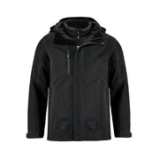 Black hybrid coat on a white background