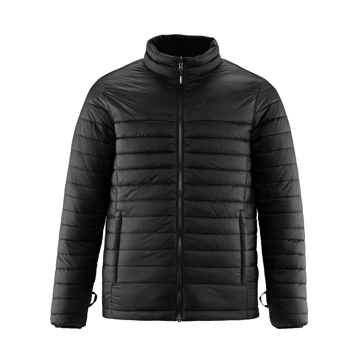 Black hybrid coat on a white background