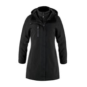 Black hybrid coat on a white background