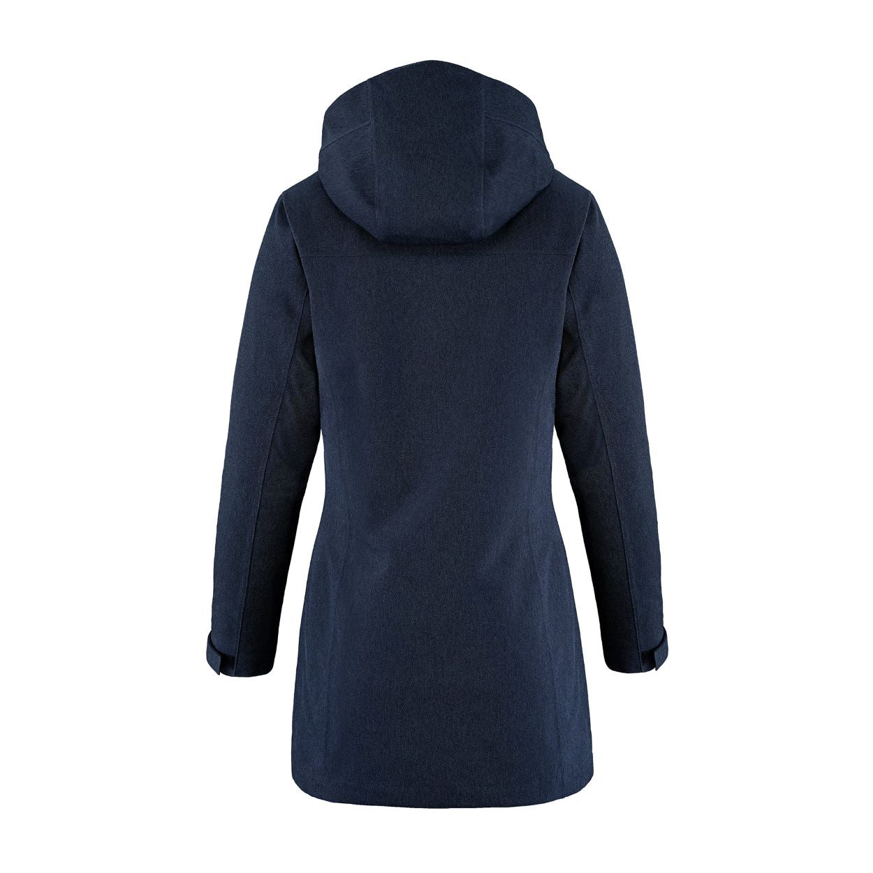 Navy hybrid coat on a white background