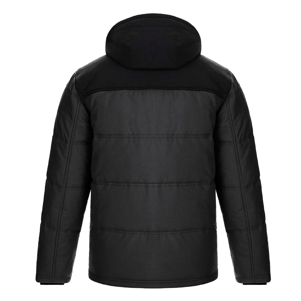 Charcoal heather parka with hood on a white background