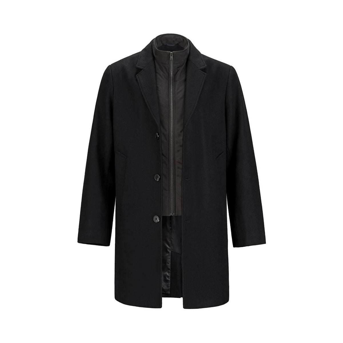 L06090 - Manteau Melton, « Regent », col amovible, unisexe